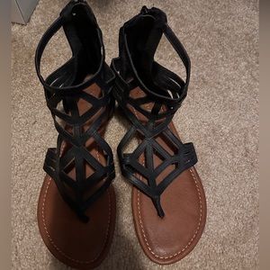 Rampage black sandals. Back zipper